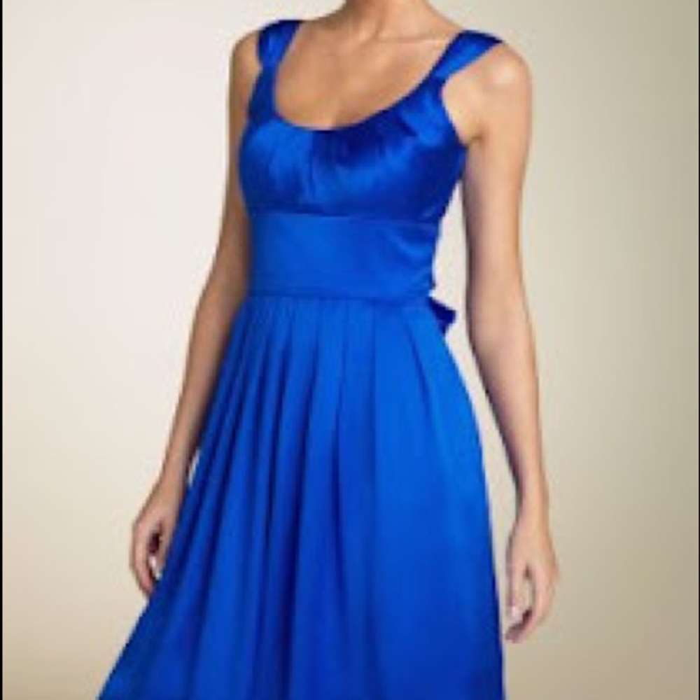 Maggy London Blue Silk Satin Cocktail Dress